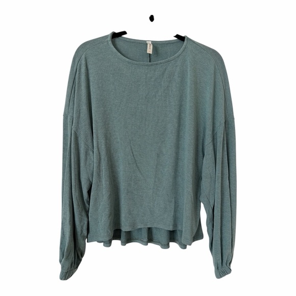 Emerald Tops - EMERALD Long Sleeve Slouchy Shirt in Sage Green